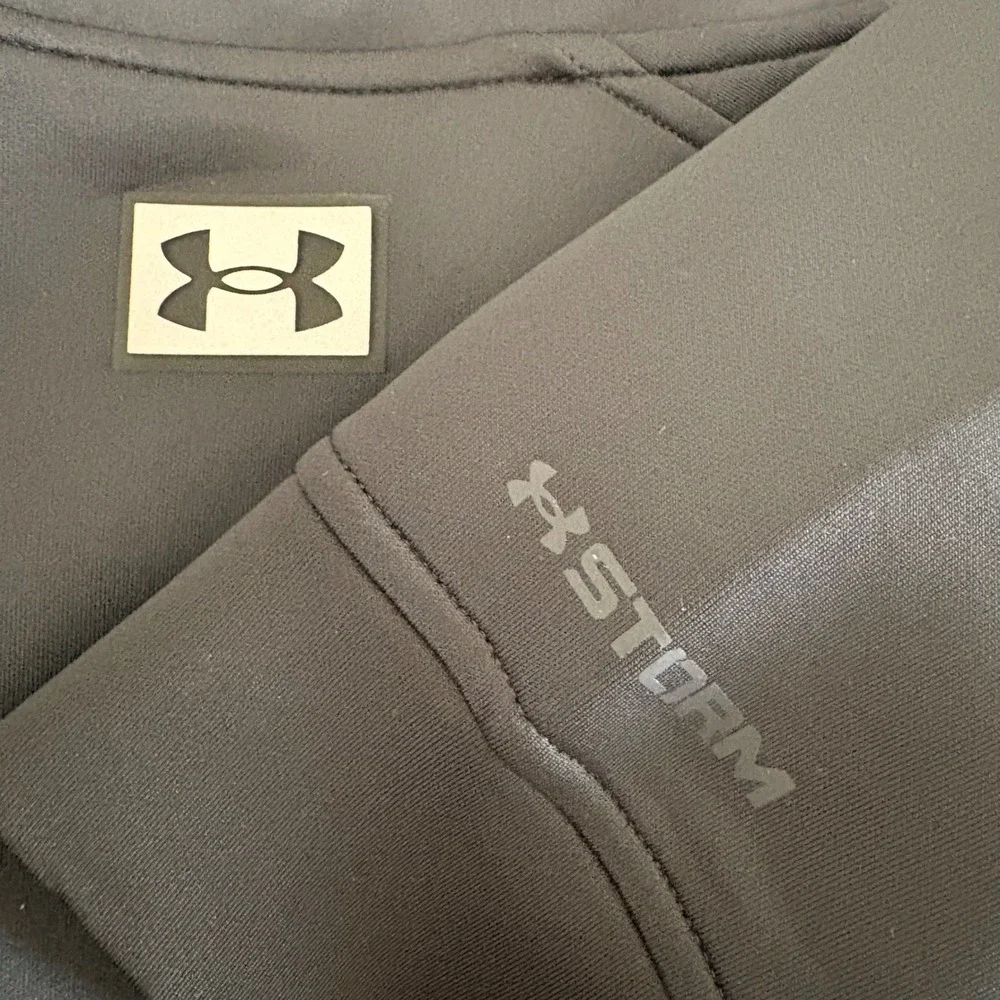 $90 NEW Under Armour Golf Mens L Drive Pro Hybrid HZ Storm  Pullover Black